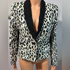 Bcbg leopard cut out blazer size L